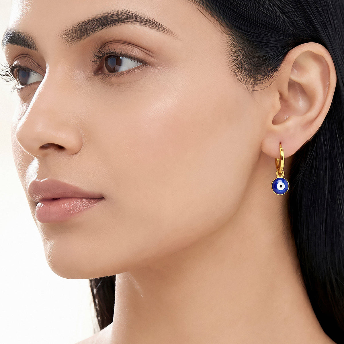 Desihi Earrings Anti-Tarnish Evil Eye Hoops