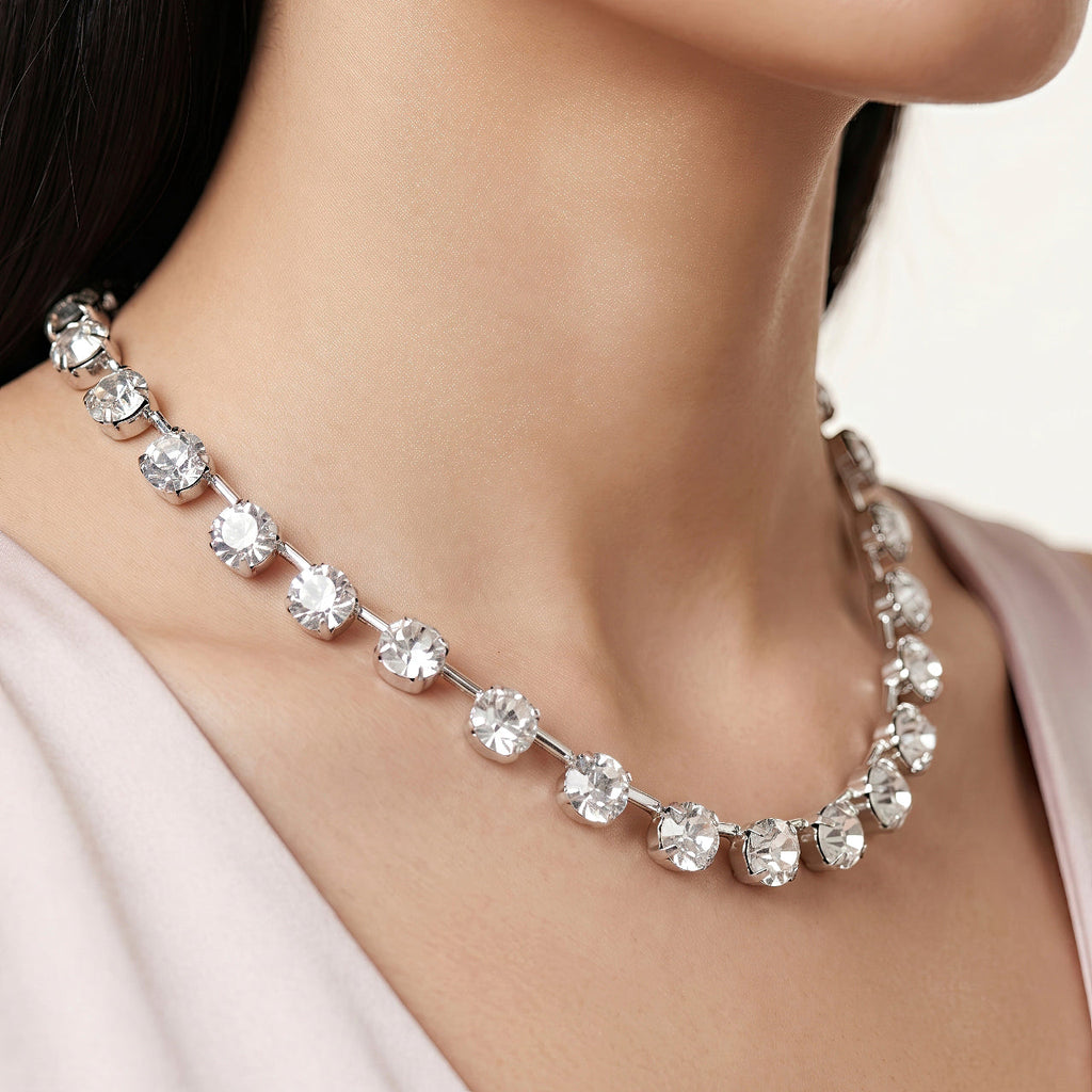 Desihi Necklace Anti-Tarnish Crystal Beaded Choker