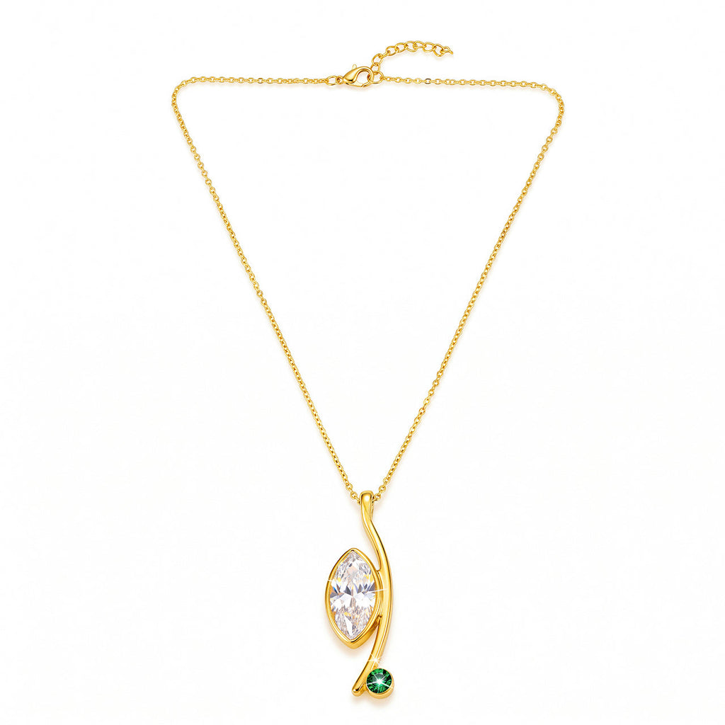 Desihi Necklace Anti-Tarnish Gold Plated Branch Crystal