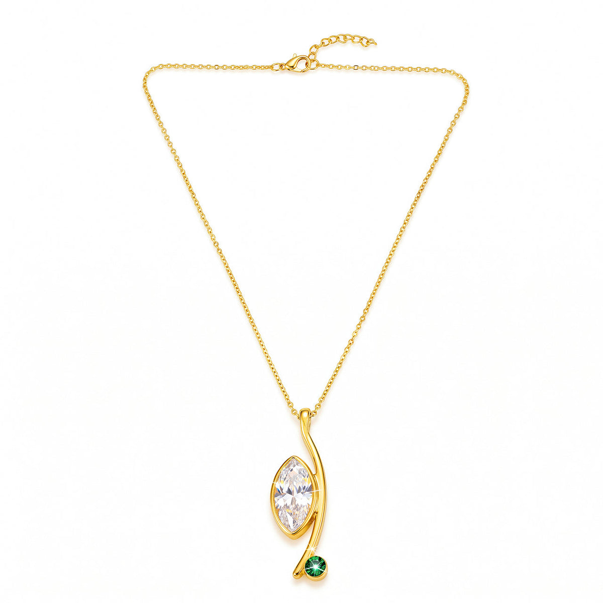Desihi Necklace Anti-Tarnish Gold Plated Branch Crystal