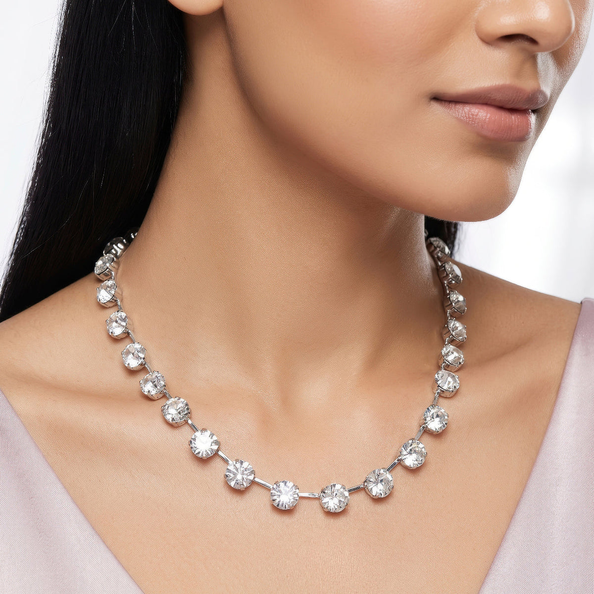 Desihi Necklace Anti-Tarnish Crystal Beaded Choker