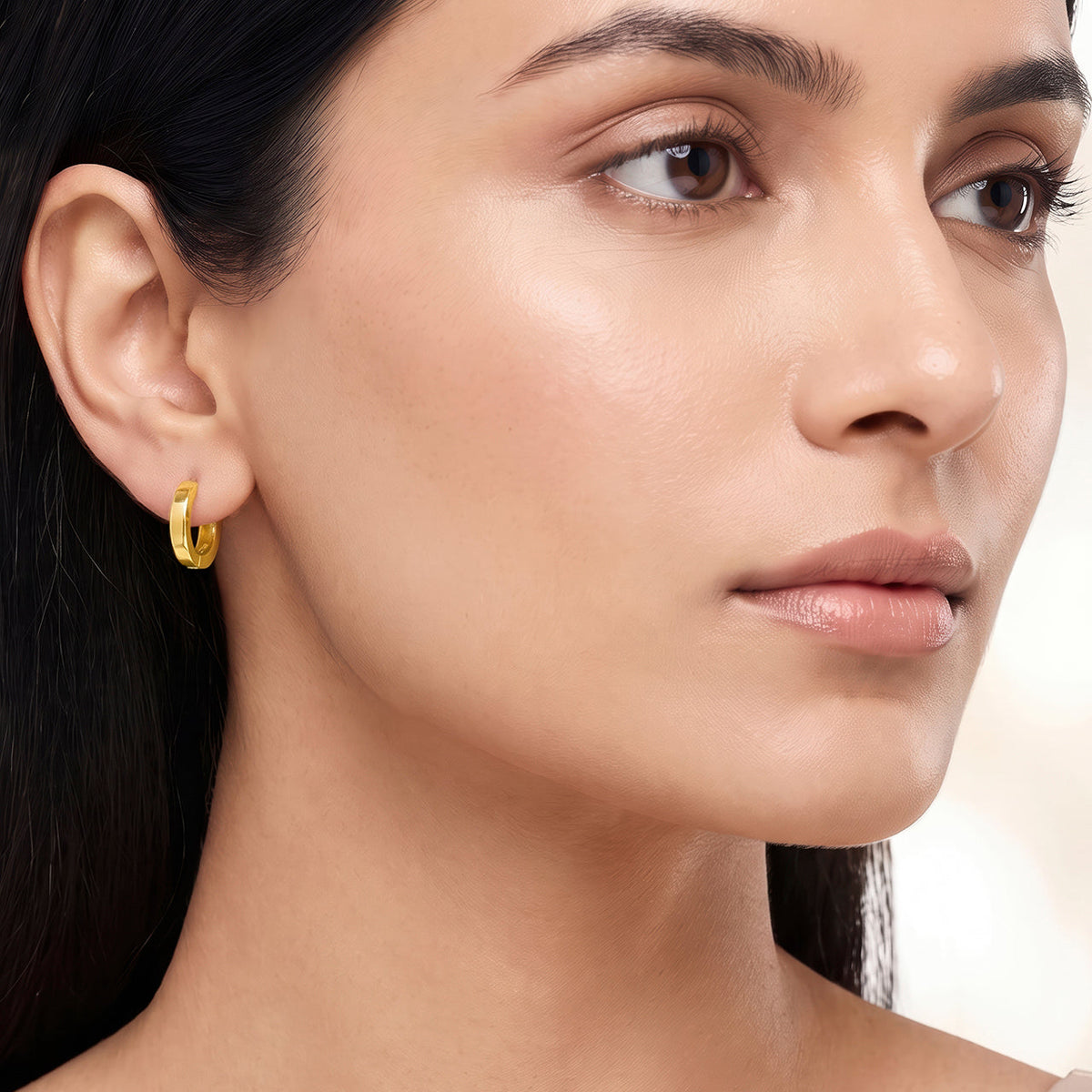 Desihi Earrings Anti-Tarnish Smooth Huggies