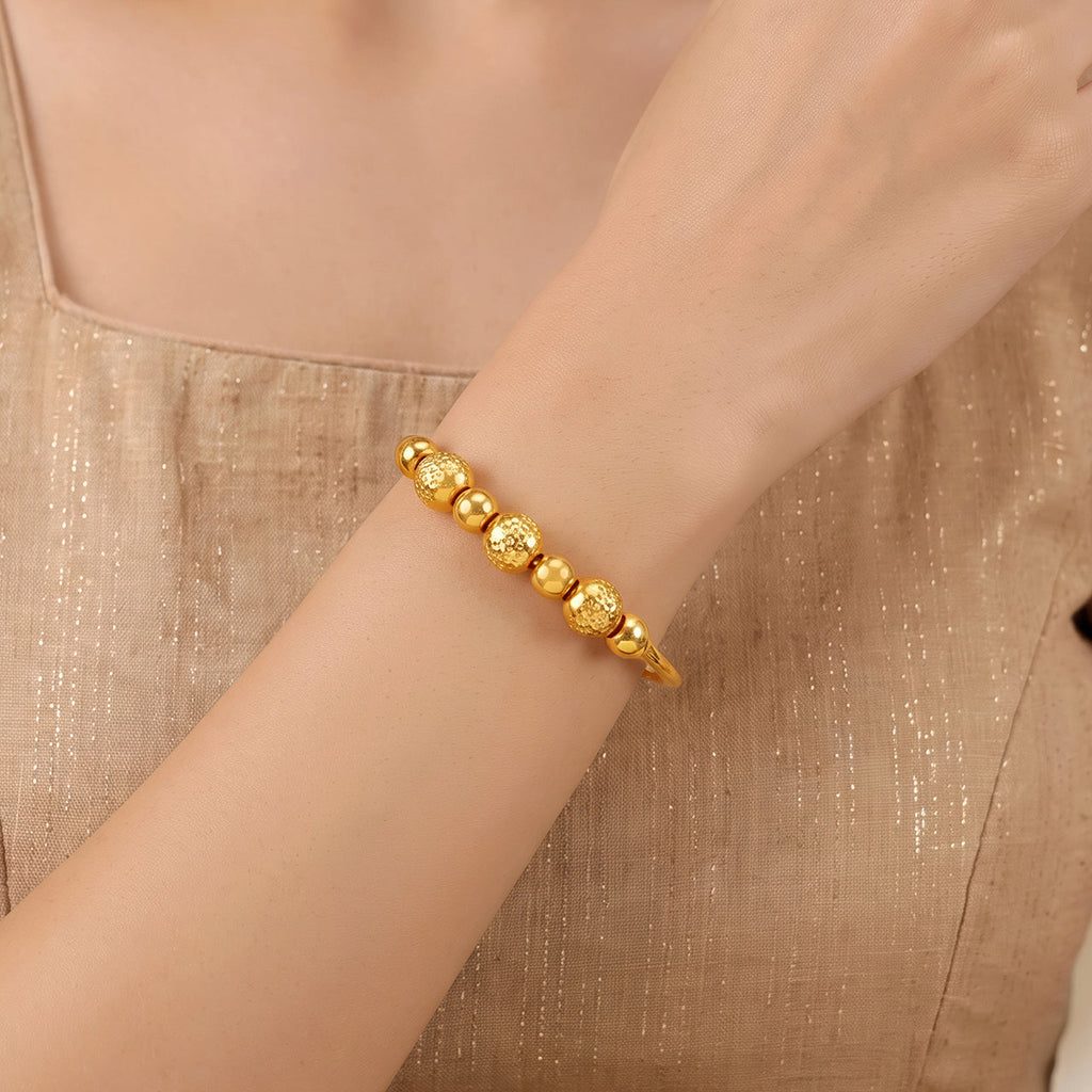 Desihi Bracelet Anti-Tarnish Twisted Bead Bangle (Adjustable Size)
