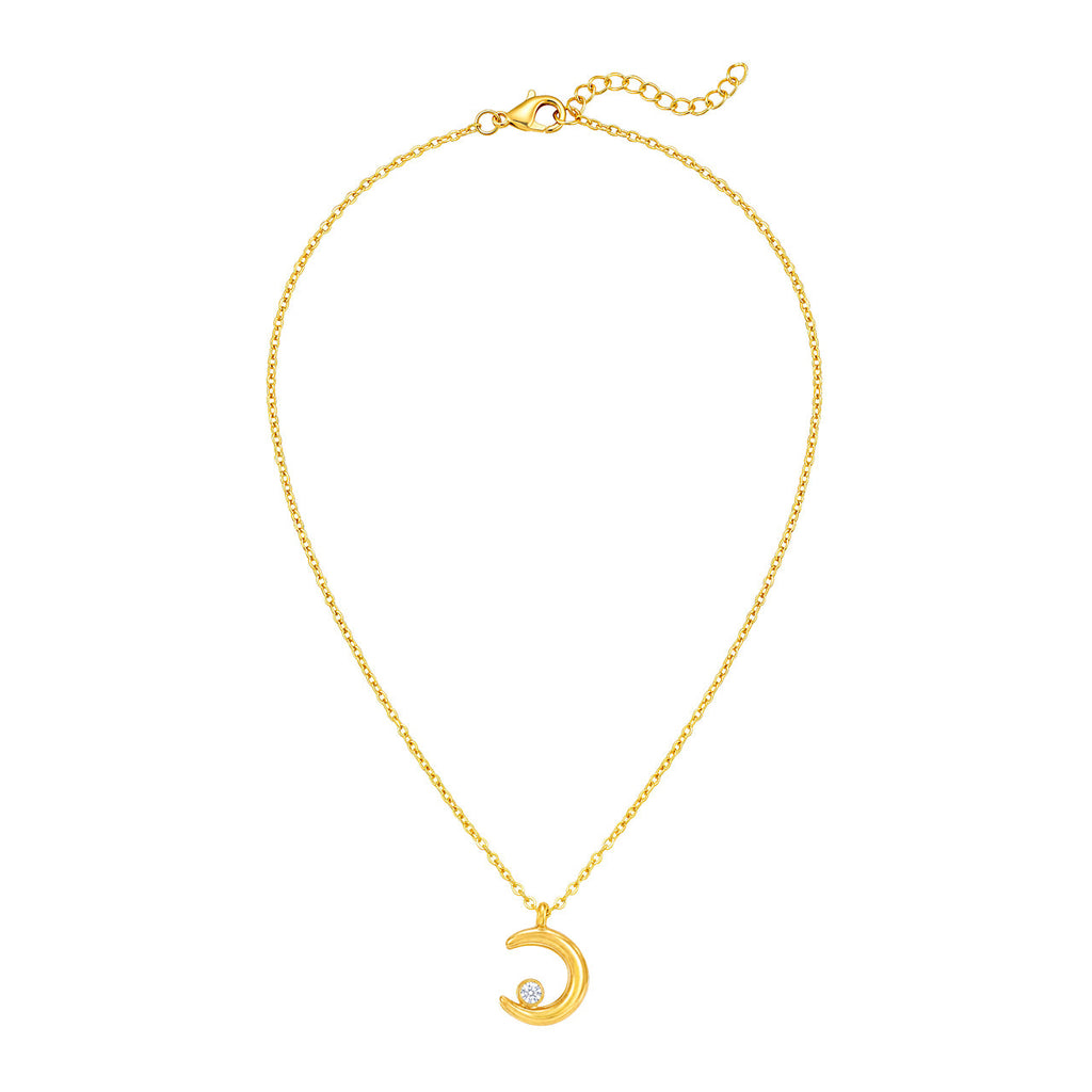 Desihi Necklace Anti-Tarnish Gold Plated Crescent Moon