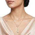 Desihi Necklace Anti-Tarnish Floral Pearl Cluster Crystal Drop